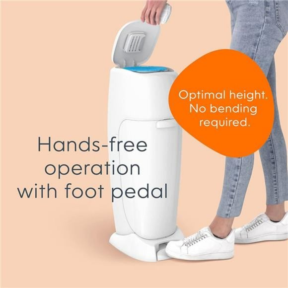 Diaper Genie Complete Diaper Pail (White) with Antimicrobial Odor Control - Picture 4 of 6